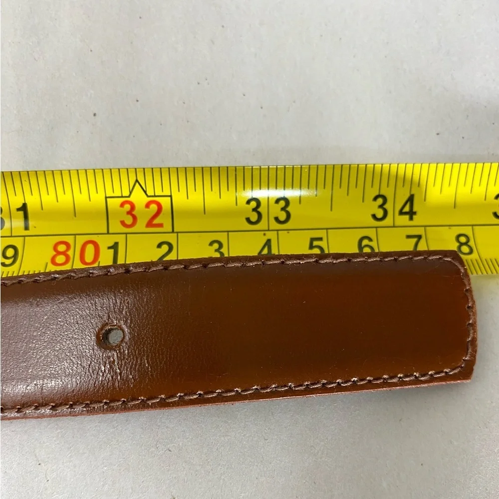 Talbots Italian Calfskin Brown Belt Gold Tone Buckle Size L NWT - Picture 6 of 7